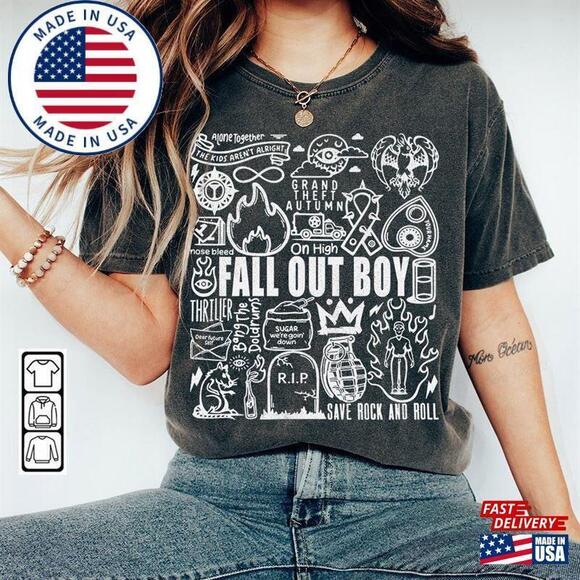 Tops - Fall Out Boy Doodle Art Shirt  Lyrics  Tee   Unisex T-Shirt